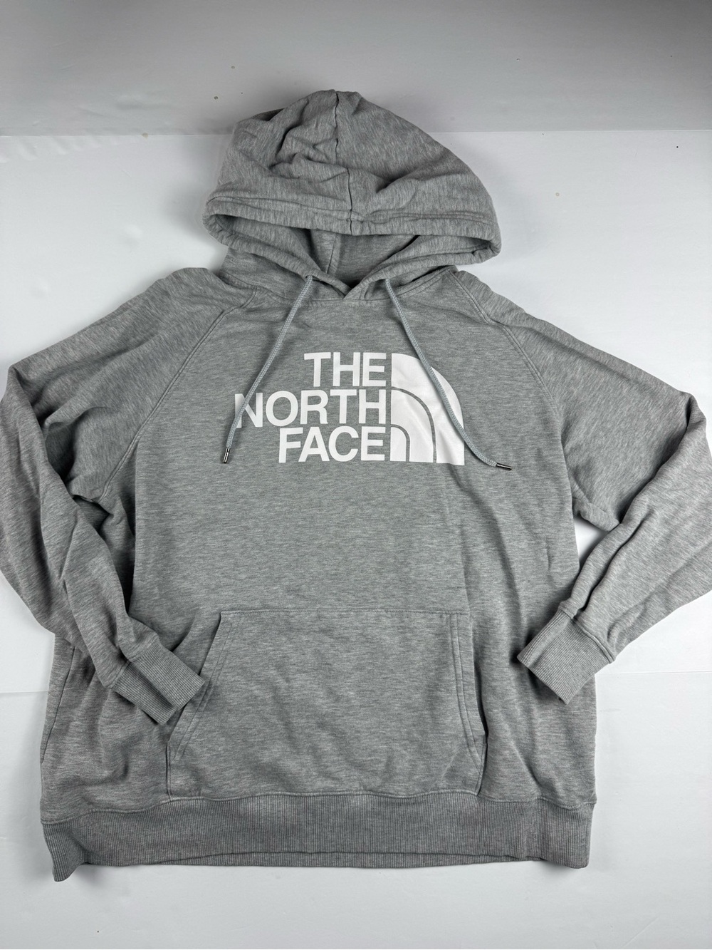 The North Face Gray Pullover Hoodie with White Logo